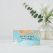 エレガント金ゴールド水彩抽象芸術タイポグラフィモダン 名刺 (スタンド正面)