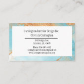 エレガント金ゴールド水彩抽象芸術タイポグラフィモダン 名刺 (裏面)