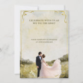 エレガント金ゴールド水彩結婚式招待状 | ローマ 招待状 (正面)