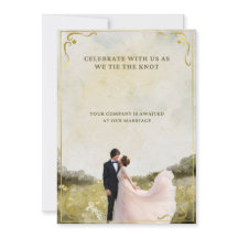 エレガント金ゴールド水彩結婚式招待状 | ローマ