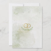 エレガント金ゴールド水彩結婚式招待状 | ローマ 招待状 (裏面)