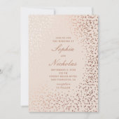 エレガント金ゴールド水玉模様。クラシックモダン結婚の 招待状 (正面)