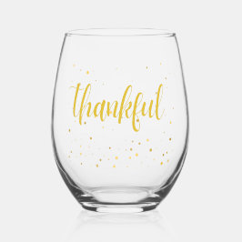 エレガント金ゴールド水玉模様 ステムなしワイングラス