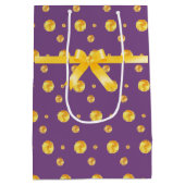 エレガント金ゴールド水玉模様 ミディアムペーパーバッグ (裏面)