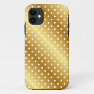 エレガント金ゴールド水玉模様iPhoneケース iPhone 11 ケース