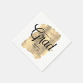 エレガント金ゴールド水色カスタム文字紙ナプキン スタンダードカクテルナプキン (角)