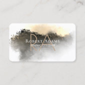 エレガント金ゴールド水色抽象芸術モノグラムの 名刺 (正面)