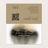 エレガント金ゴールド水色楕円抽象芸術折り曲げ 名刺 (外部フラット)