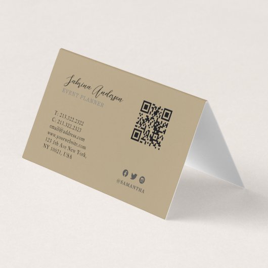 エレガント金ゴールド水色楕円抽象芸術折り曲げ 名刺 (裏面)