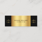 エレガント金ゴールド法はかりで測務弁護士 スキニー名刺 (正面)