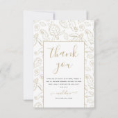 エレガント金ゴールド海ブライダルシャワーサンキューカード カード (正面)