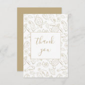 エレガント金ゴールド海ブライダルシャワーサンキューカード サンキューカード (正面/裏面)