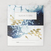 エレガント金ゴールド海軍の水中魚類結婚類 プレイスカード (外部開封)