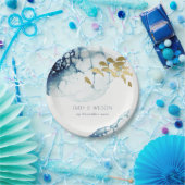 エレガント金ゴールド海軍の水中魚類結婚類 ペーパープレート (パーティー)