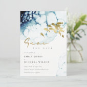 エレガント金ゴールド海軍の魚の水中の海の水色 セーブザデート (スタンド正面)