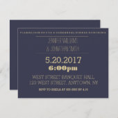 エレガント金ゴールド海軍リハーサル夕食招待状 招待状 (正面/裏面)