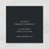 エレガント金ゴールド淡い色のブラック筆跡S スクエア名刺 (裏面)