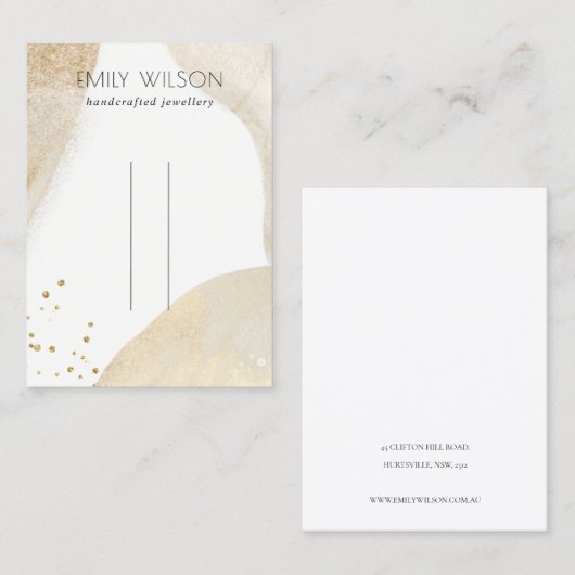 エレガント金ゴールド淡い色の抽象芸術シェイプのヘアピン表示 名刺 (正面/裏面)