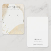 エレガント金ゴールド淡い色の抽象芸術形ネックレス表示 名刺 (正面/裏面)