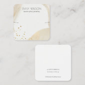 エレガント金ゴールド淡い色の抽象芸術形状イヤリング表示 スクエア名刺 (正面/裏面)