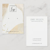 エレガント金ゴールド淡い色の抽象芸術形状イヤリング表示 名刺 (正面/裏面)