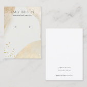 エレガント金ゴールド淡い色の抽象芸術形状イヤリング表示 名刺 (正面/裏面)