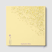 エレガント金ゴールド淡い色の紫の水の色のアイリス結婚ズ ゲストブック (裏面)