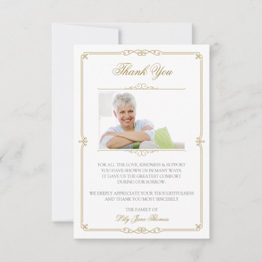 エレガント金ゴールド渦サンキューカード |色の編集 サンキューカード (正面)