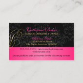 エレガント金ゴールド渦巻き旋回とブラックダマスク 名刺 (裏面)