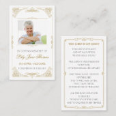 エレガント金ゴールド渦葬祈りの言葉カード |列の編集 名刺 (正面/裏面)