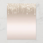 エレガント金ゴールド滴下グリッターシック結婚カード (裏面)