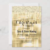 エレガント金ゴールド滴下グリッター 招待状 (正面)