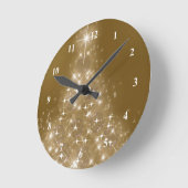 エレガント金ゴールド灯クリスマスツリー ラウンド壁時計 (傾斜)