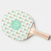 エレガント金ゴールド熱帯パイナップル 卓球ラケット (横)