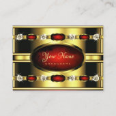 エレガント金ゴールド王室のとダイヤモンド付き赤大理石 名刺 (正面)