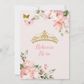 エレガント金ゴールド王室のダスティバラプリンセスキンセアニラ 招待状 (裏面)