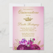 エレガント金ゴールド王室のブルゴーニュバラキンセアニェラ 招待状 (正面)