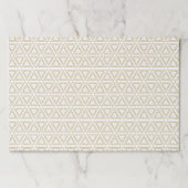 エレガント金ゴールド白の幾何学的パターンランチョンマット ペーパーパッド (正面)