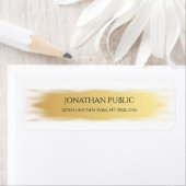 エレガント金ゴールド白シンプルテンプレート差出人住所 ラベル (インサイチュ)