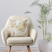 エレガント金ゴールド白フェイク大理石クリスマス クッション