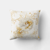 エレガント金ゴールド白フローラ クッション (裏面)