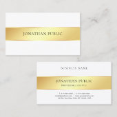 エレガント金ゴールド白モダンテンプレートプロフェッショナル 名刺 (正面/裏面)
