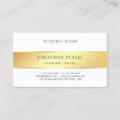 エレガント金ゴールド白モダンテンプレートプロフェッショナル 名刺 (裏面)