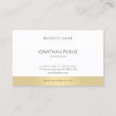 エレガント金ゴールド白モダンプロフェッショナルミニマル 名刺 (裏面)