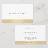 エレガント金ゴールド白モダンプロフェッショナルミニマル 名刺 (正面/裏面)