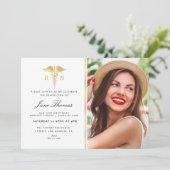 エレガント金ゴールド看護学校卒業会 招待状 (スタンド正面)