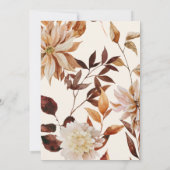 エレガント金ゴールド秋水色フローラ結婚ズ 招待状 (裏面)