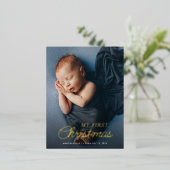 エレガント金ゴールド箔の休日の発表 箔シーズンポストカード