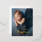 エレガント金ゴールド箔の休日の発表 箔シーズンポストカード