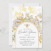 エレガント金ゴールド箔ビーブライダルシャワー 招待状 (正面)